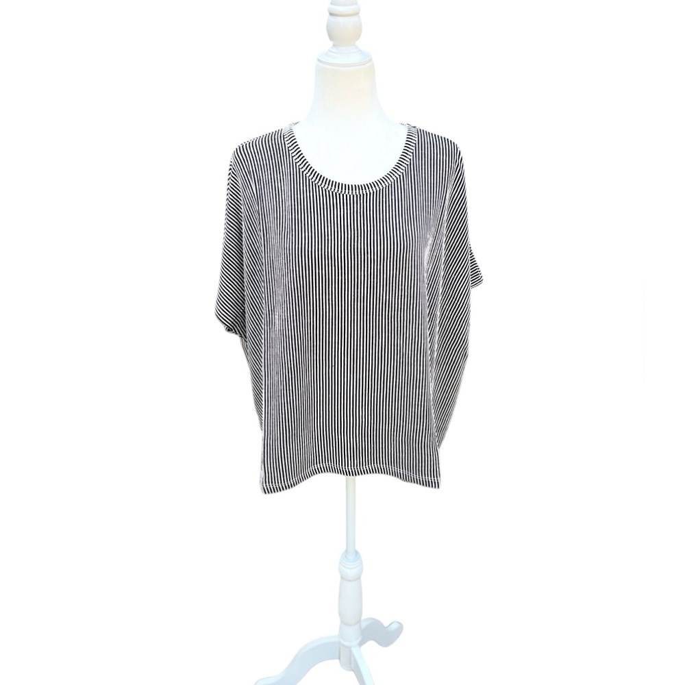 Black and White Striped Women's Top